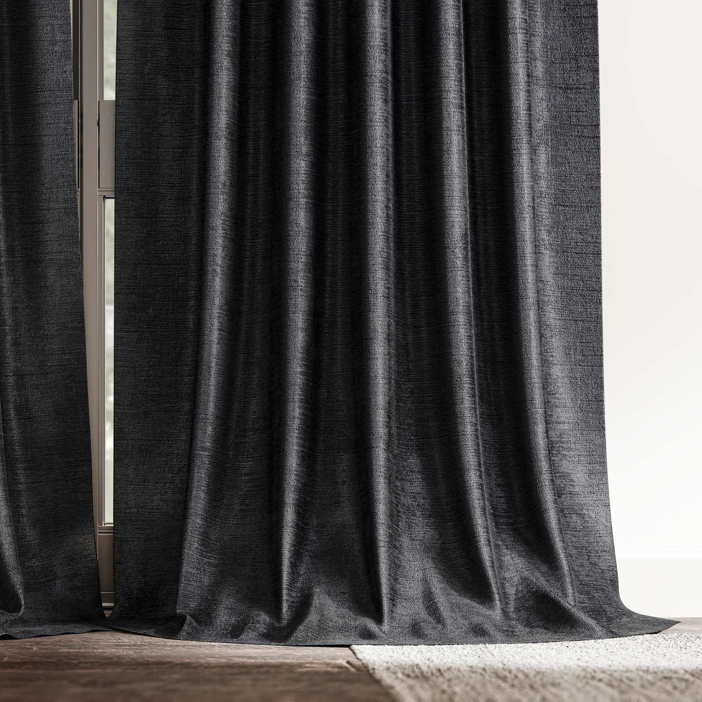 Ava Charcoal Drapery Panels (Set of Two - 52x108 - French Pleats)